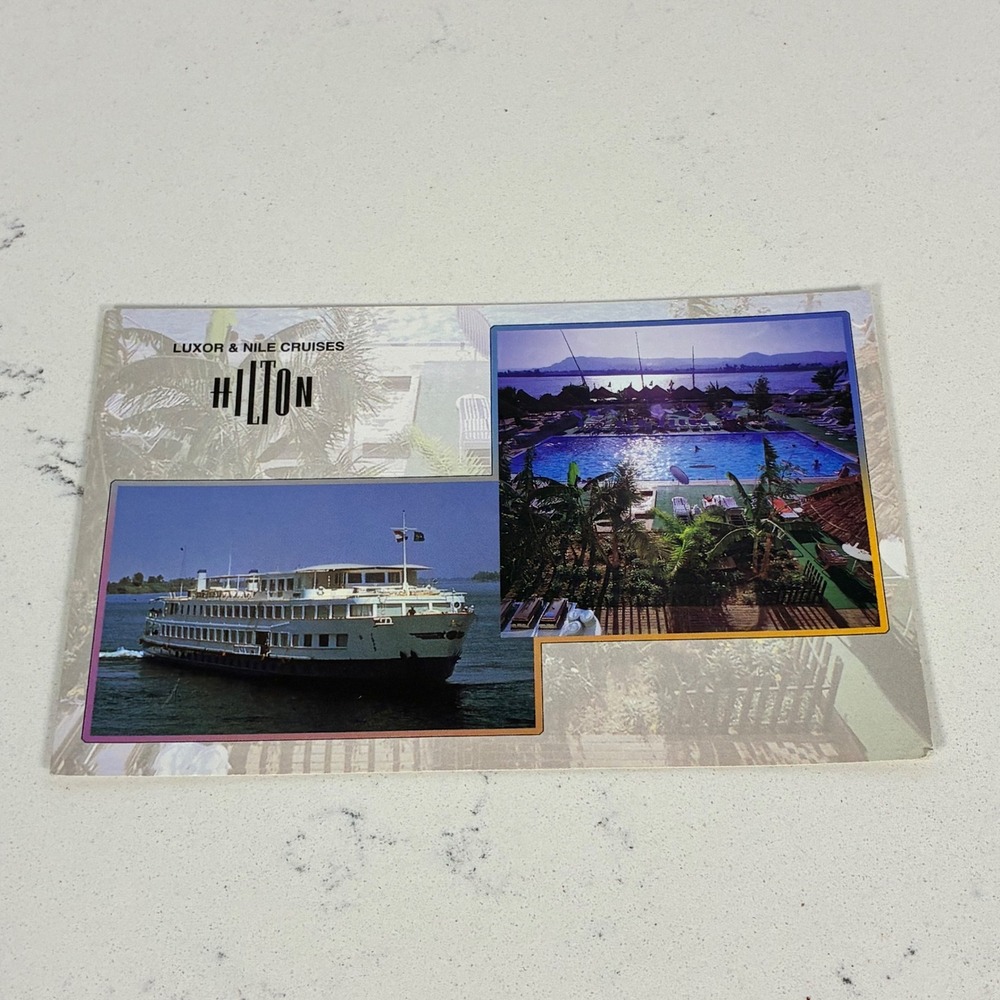 Vtg Hilton Postcard Luxor & Nile Cruises Egypt Hotel Souvenir Unposted Travel